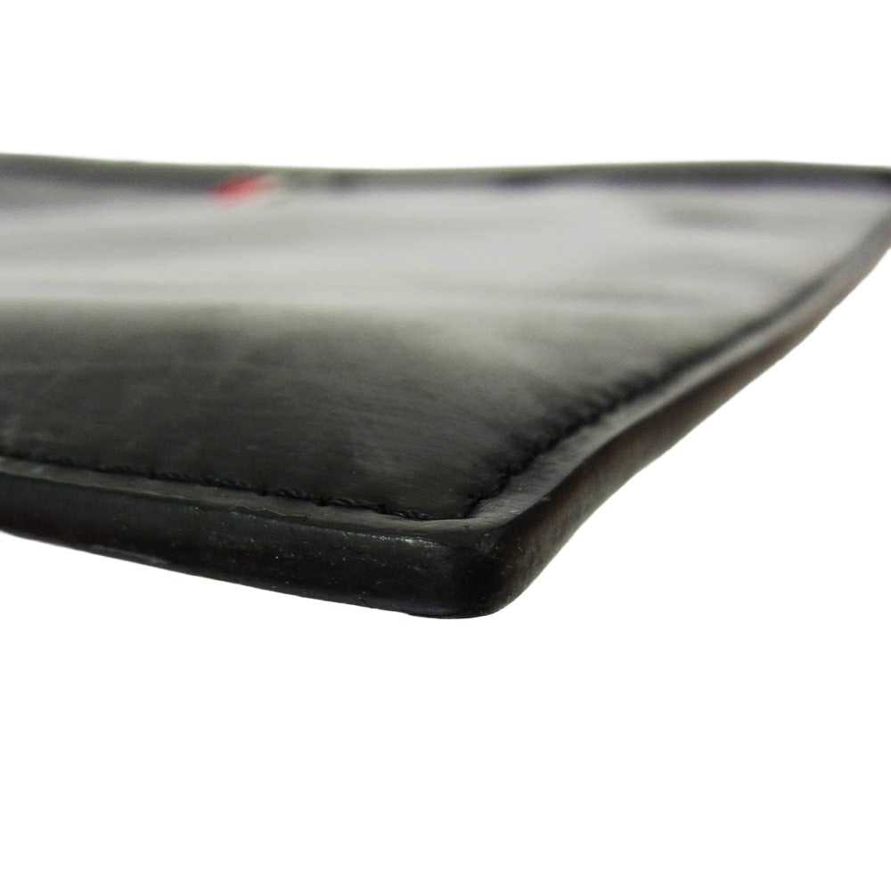 THOM BROWNE トムブラウン clutch bag レザー クラッチ バッグ ブラック系【中古】