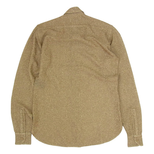 SAINT LAURENT サンローラン 437612 Y005W ラメ メタリック シースルー 長袖 シャツ ゴールド系 37【中古】