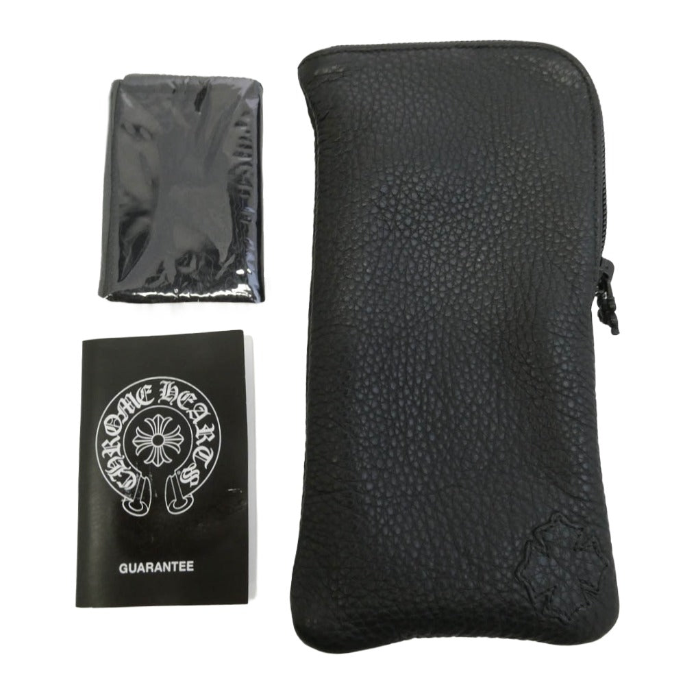 CHROME HEARTS クロムハーツ(原本無) 青山店印字入り冊子付属 DROP BOX CHプラステンプル ドロップボックス ウェリントン メガネ 眼鏡 アイウェア ブラック系 ブラウン系 53□16-145【中古】