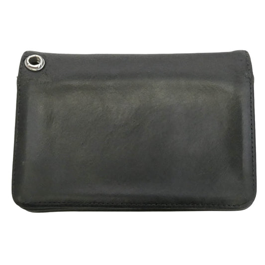 CHROME HEARTS クロムハーツ(原本無) 2ZIP WALLET 2ジップ クロスボールボタン レザーウォレット 財布 ブラック系【中古】