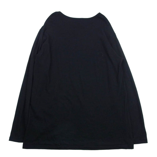 Yohji Yamamoto POUR HOMME ヨウジヤマモトプールオム 25AW HE-T04-170 スーパー 120 ウール エアー 天竺 丸首 長袖 カットソー ブラック系 3【中古】