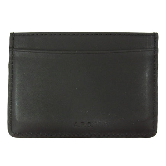 A.P.C. アーペーセー 1987 ロゴ レザー カードホルダー カードケース ブラック系【中古】