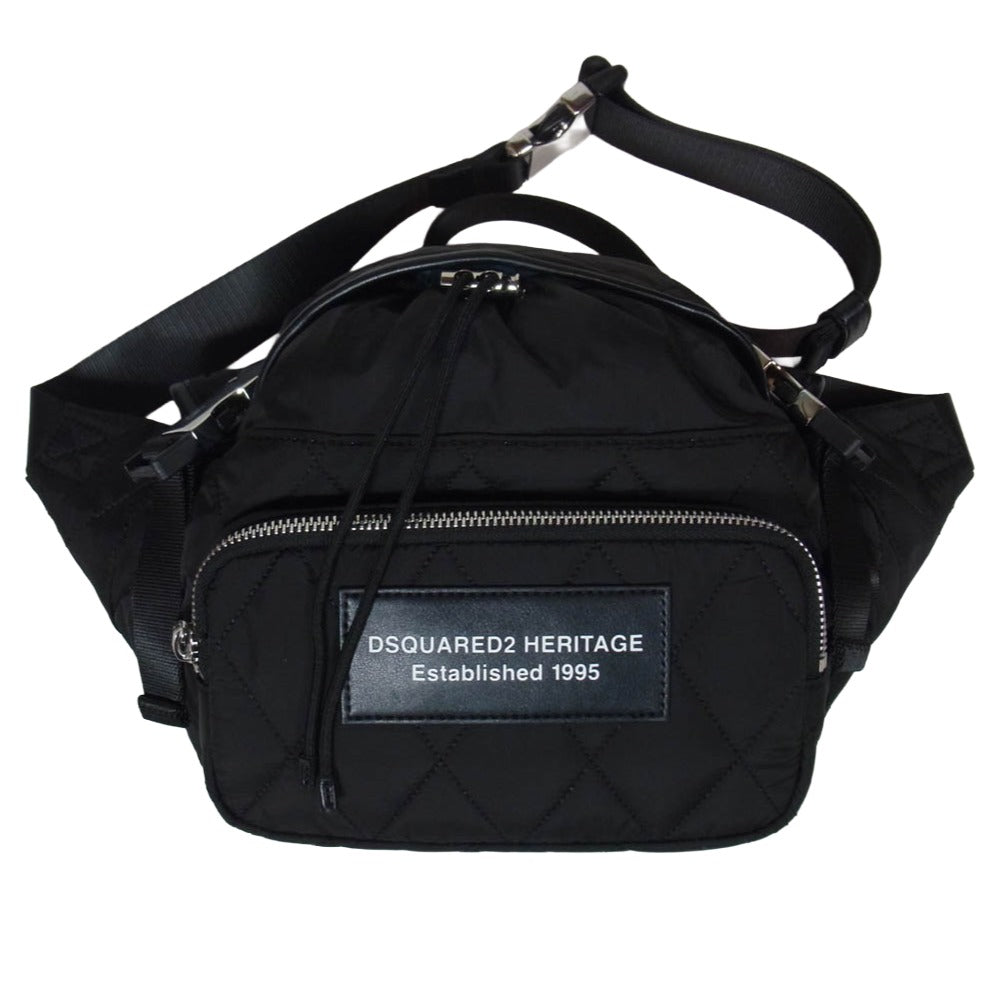 DSQUARED2 ディースクエアード BBM0074-11702380 Heritage Belt Bag ヘリテージ ベルト バッグ キルティング ウエストポーチ ブラック系【美品】【中古】 DSQUARED2 ディースクエアード BBM0074-11702380 Heritage Belt Bag