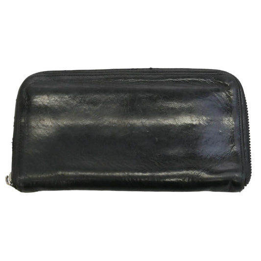 CHROME HEARTS クロムハーツ(原本無) REC F ZIP 3 セメタリー クロスパッチ ラウンドファスナー ウォレット 長財布 ブラック系【中古】