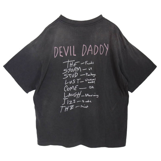 SAINT MICHAEL セントマイケル 25SS SM-HR8-0000-002 S/S TEE DEVIL DADDY デビル ダディ クルーネック 半袖 Tシャツ チャコール系 L【中古】