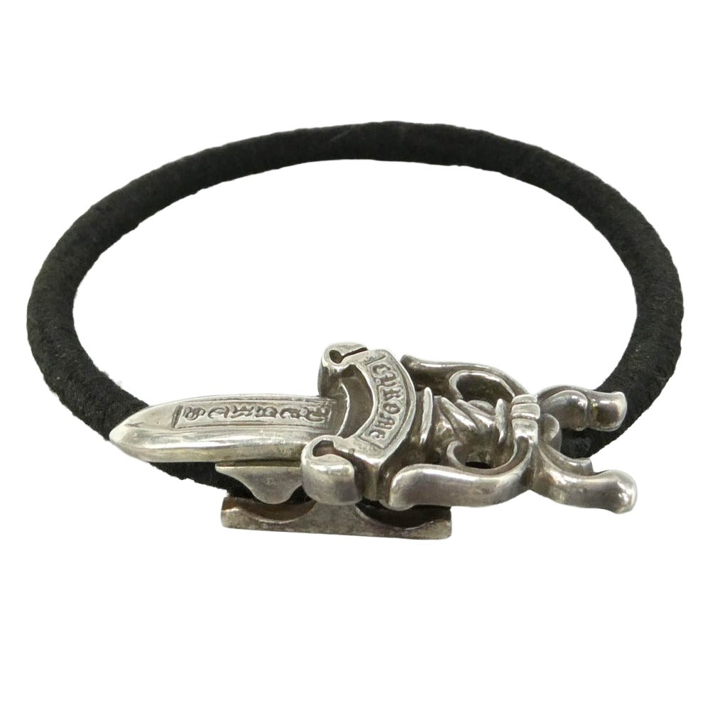 CHROME HEARTS クロムハーツ（原本無） HAIRBAND DAGGER ダガー ヘアバンド ヘアゴム コンチョ ブラック系 シルバー系【中古】 CHROME HEARTS クロムハーツ（原本無） HAIRBAND DAGGER ダガー ヘア