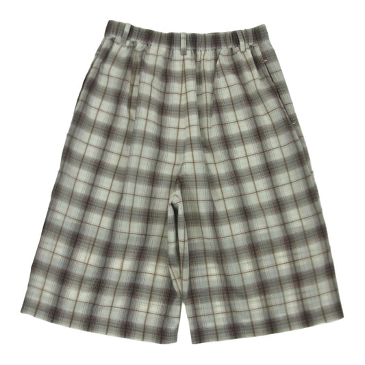 UNITED ARROWS ユナイテッドアローズ 8619-2-990106 6 ROKU チェック ショート パンツ オフホワイト系 ブラウン系 NAT 38【美品】【中古】