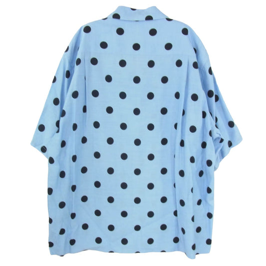 WACKO MARIA ワコマリア 24SS 24SS-WMS-HI03 HAWAIIAN SHIRT S/S ドット ハワイアン オープンカラー 開襟 半袖 シャツ ライトブルー系 L【美品】【中古】