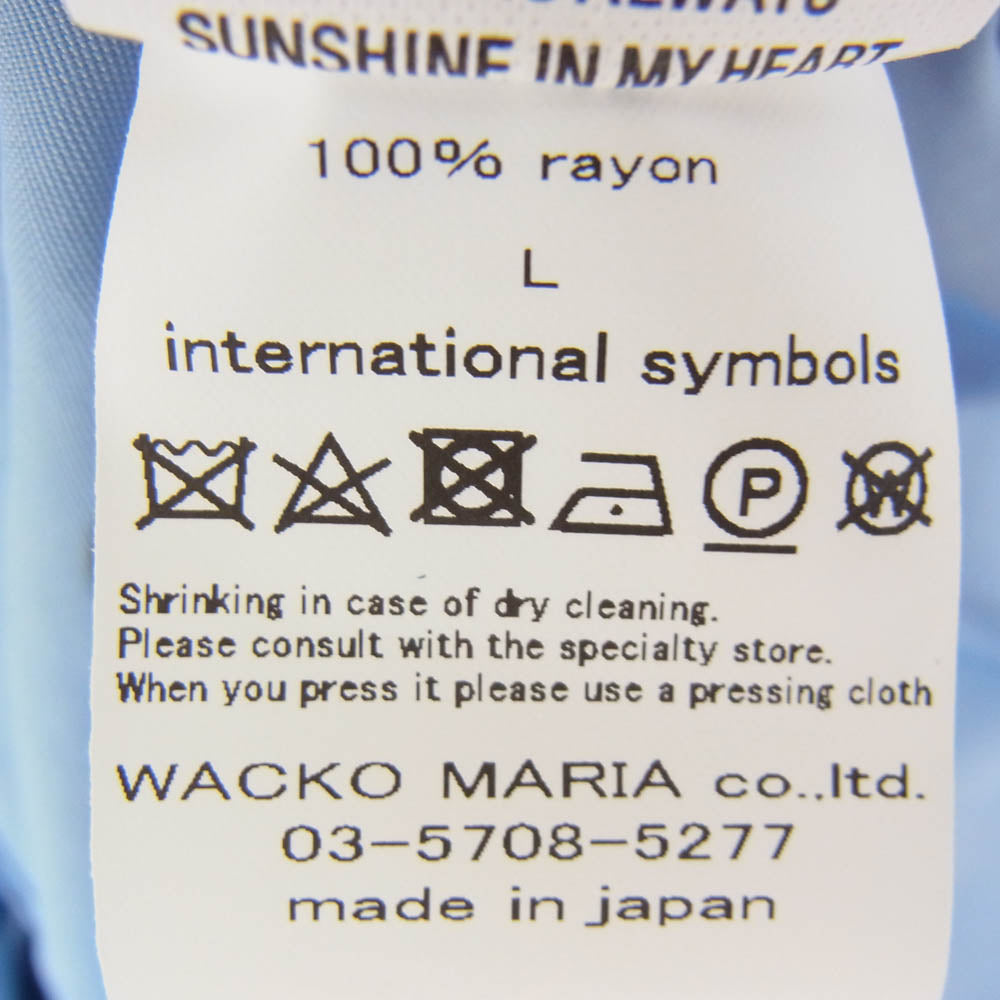 WACKO MARIA ワコマリア 24SS 24SS-WMS-HI03 HAWAIIAN SHIRT S/S ドット ハワイアン オープンカラー 開襟 半袖 シャツ ライトブルー系 L【美品】【中古】