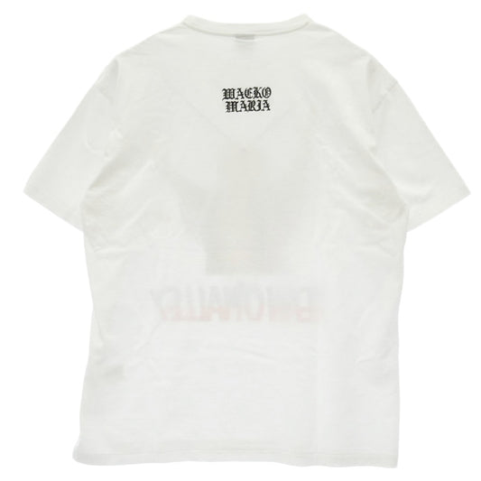 WACKO MARIA ワコマリア 26SS × UFC ユーエフシー WASHED HEAVY WEIGHT T-SHIRT ヘビーウェイト フロントプリント バック刺繍 Tシャツ 半袖カットソー ホワイト系 XL【美品】【中古】