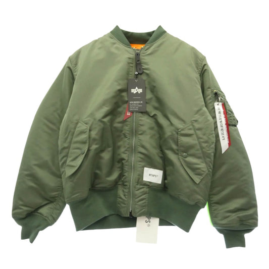 WTAPS ダブルタップス ALPHA アルファ 25AW 797-5252036 ×ALPHA MA-1 アルファ ブルゾン 中綿 ジャケット モスグリーン系 3【極上美品】【中古】