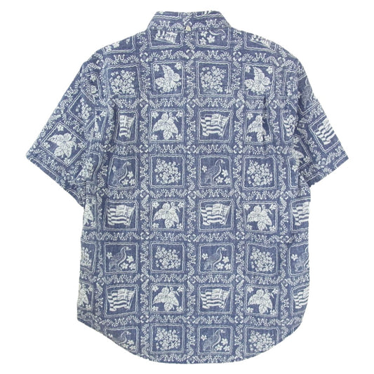 レインスプーナー Lahaina Sailor ラハイナ・セーラー リバースプリント 半袖 アロハシャツ ネイビー系 M【中古】