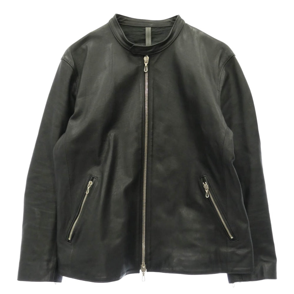 STRUM ストラム STL045-01 OIL CALF LEATHER W-ZIPPER SINGLE RIDERS JKT 地生オイルカーフ レザー シングル ライダース ジャケット ブラック系 ONLY【中古】 STRUM ストラム STL045-01 OIL CALF LEATHER W-ZIPPER SINGLE