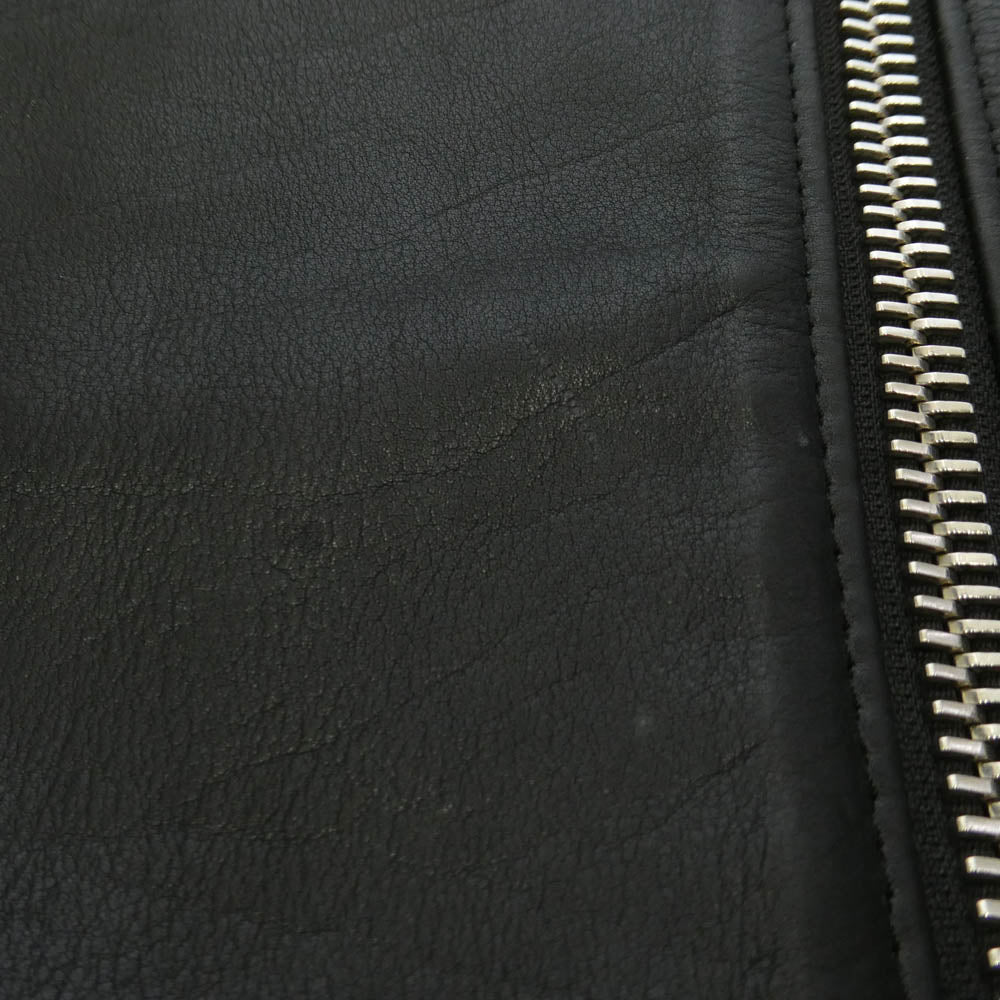 STRUM ストラム STL045-01 OIL CALF LEATHER W-ZIPPER SINGLE RIDERS JKT 地生オイルカーフ レザー シングル ライダース ジャケット ブラック系 ONLY【中古】