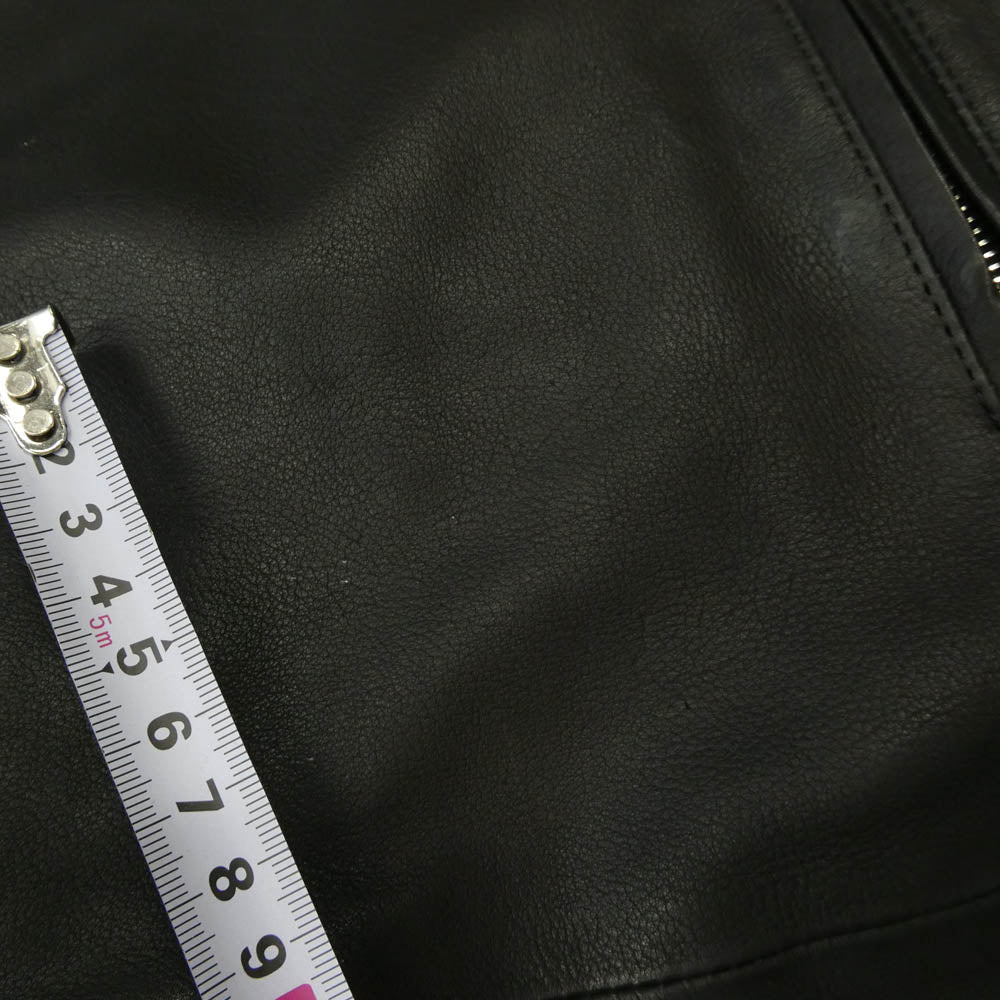 STRUM ストラム STL045-02 OIL CALF LEATHER W-ZIPPER RIDERS JKT 地生オイルカーフ レザー RAVEN レイヴン ダブルライダース ジャケット ブラック系 XL【中古】
