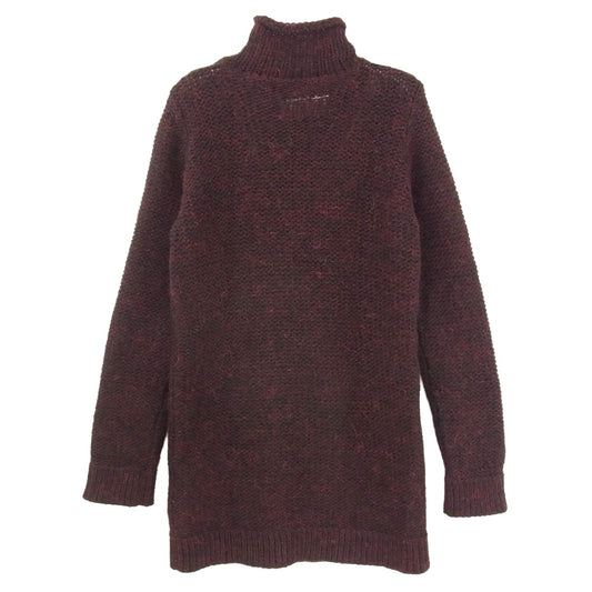 MAISON MARTIN MARGIELA メゾンマルタンマルジェラ 333-15853 オリゾンティタグ 6ライン アルパカ混 ハイネック ローゲージ ニット セーター ワイン系 サイズ表記無【中古】