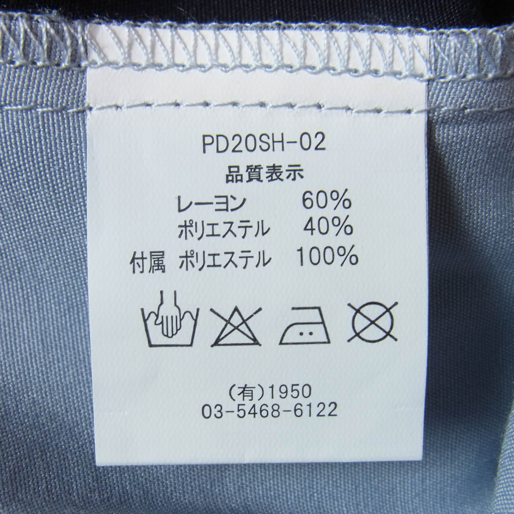 CREAM SODA クリームソーダ TEMMYE ティミー オープンカラー 半袖 シャツ ブラック系 ブルー系 灰青緑系 L【中古】