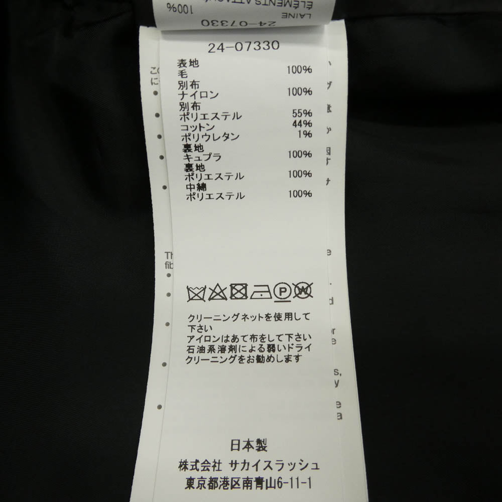 Sacai サカイ 24AW 24-07330 Wool Melton x Nylon Twill Jacket ウール メルトン ナイロン ツイル ジャケット ブラック系【中古】
