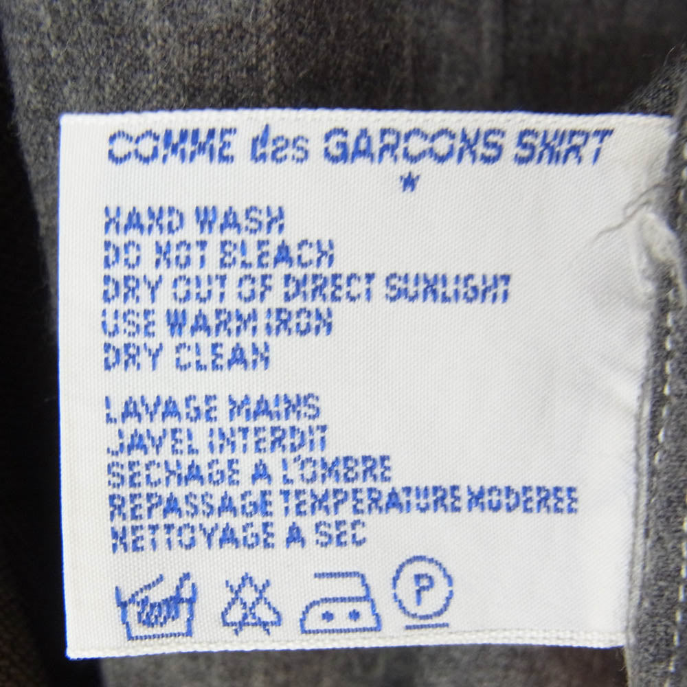 COMME des GARCONS コムデギャルソン CDG SHIRT パッチワーク チェック ストライプ 長袖 シャツ グレー系 M【中古】