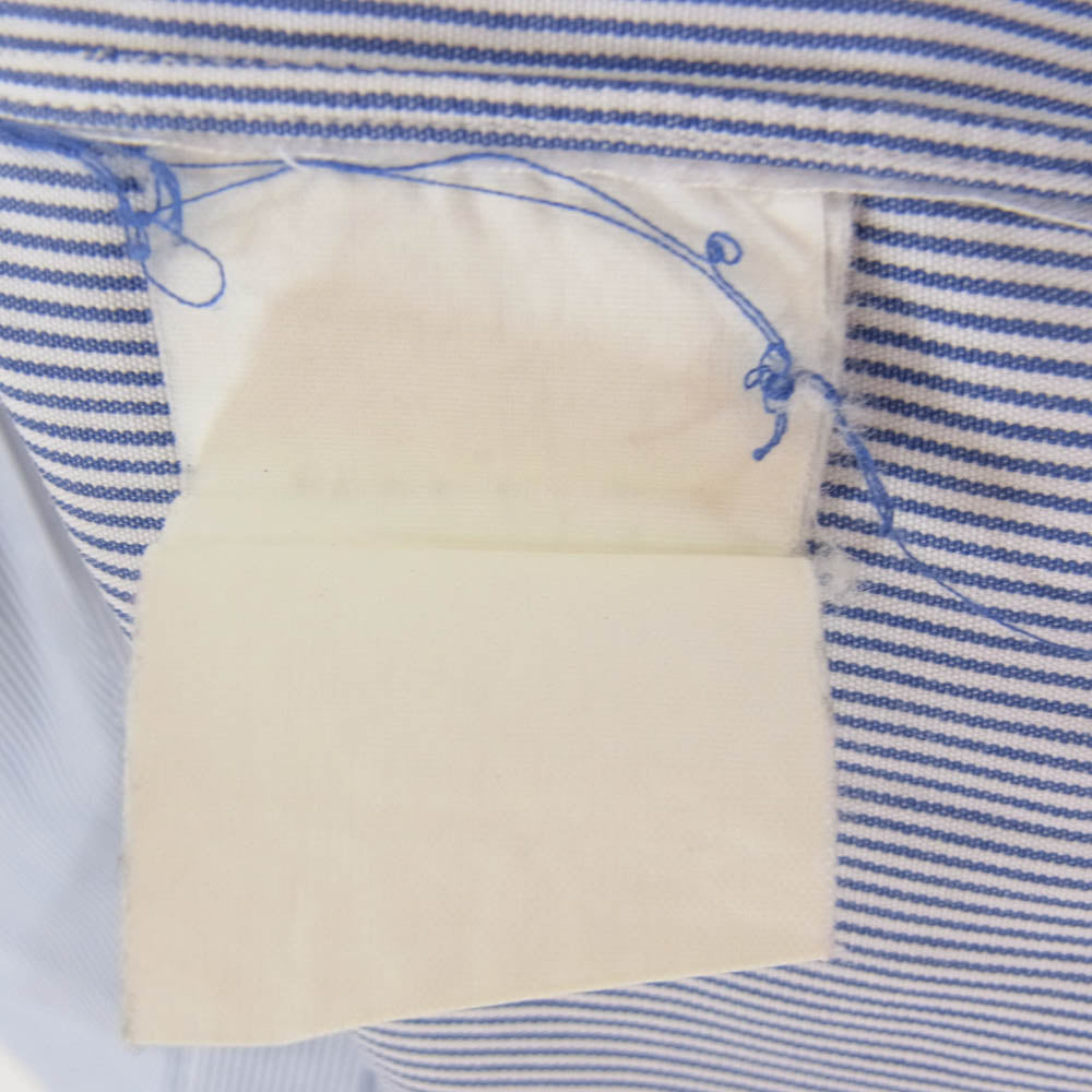 COMME des GARCONS コムデギャルソン CDG SHIRT ストライプ フラワー刺繍 長袖 シャツ ブルー系 M【中古】
