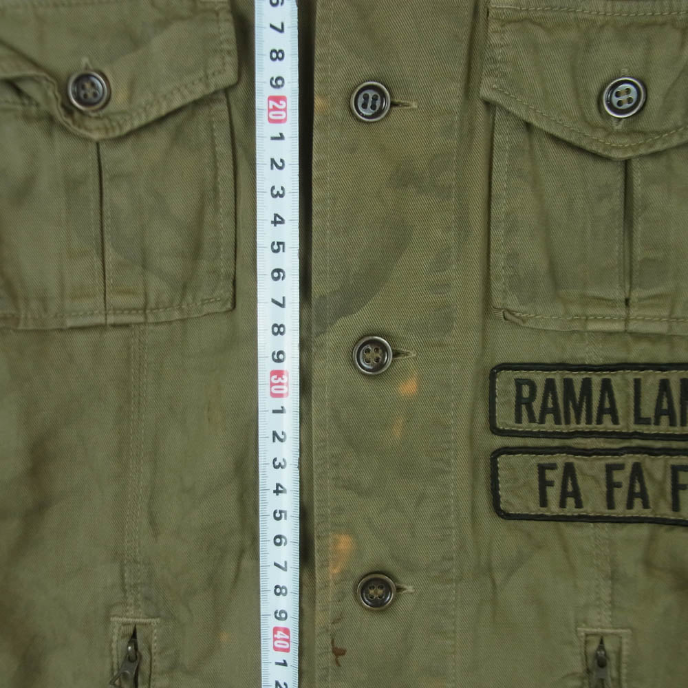 HYSTERIC GLAMOUR ヒステリックグラマー 2AB-6100 ヒスガール ワッペン ミリタリー ジャケット グリーン系 FREE【中古】