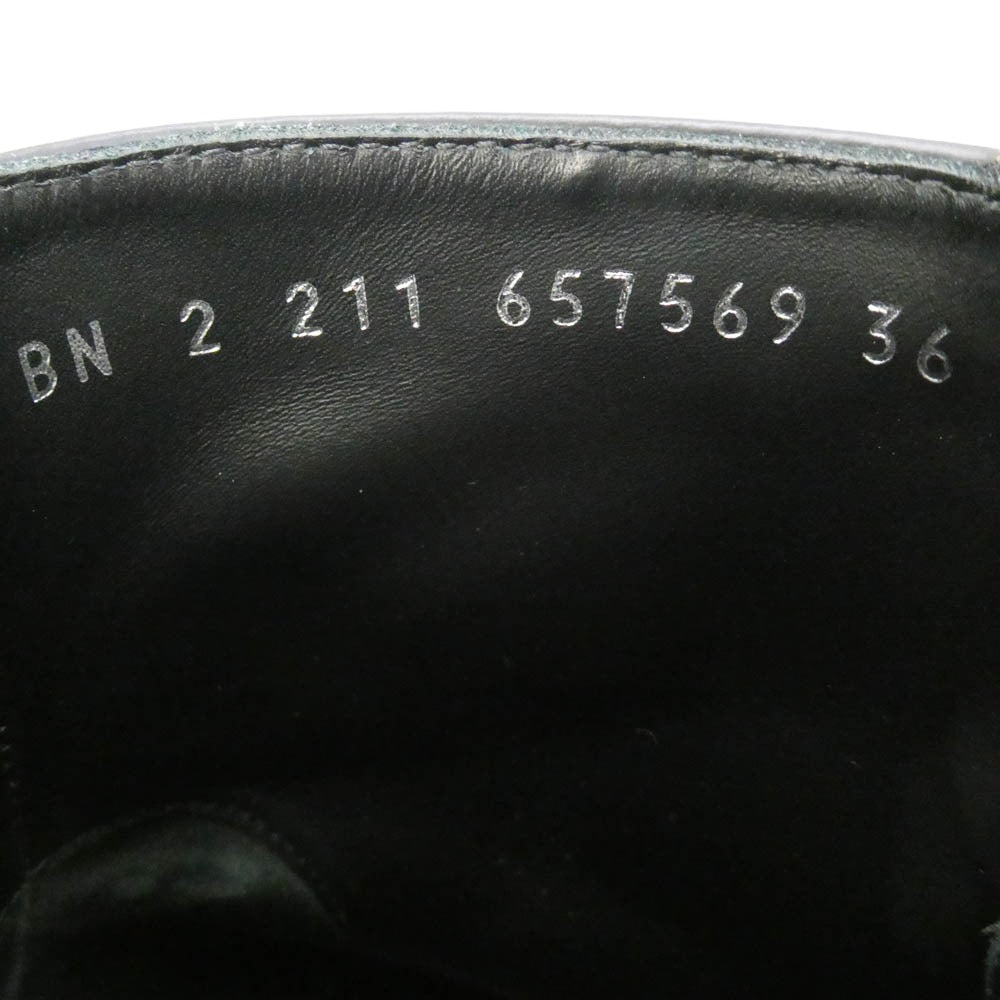 Alexander McQueen アレキサンダーマックイーン 657569 レザー レースアップ ショート コンバット ブーツ ブラック系 36【中古】