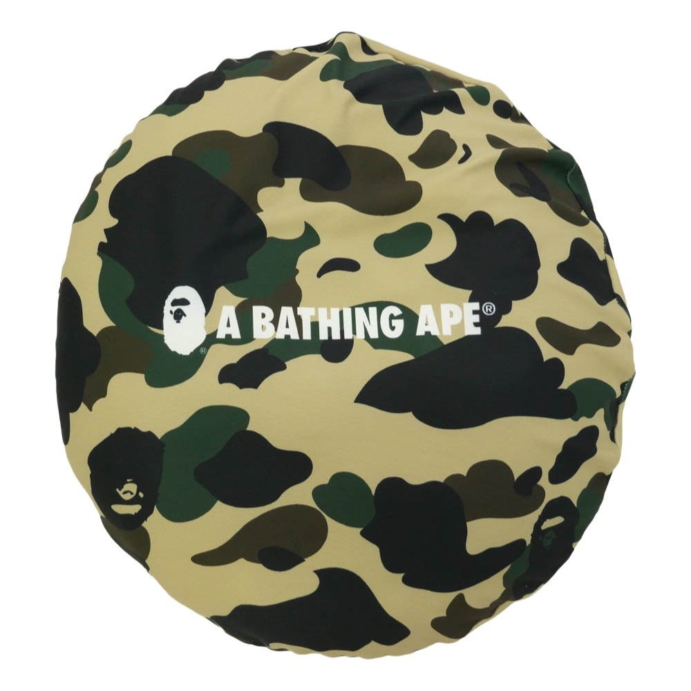 A BATHING APE アベイシングエイプ 1ST ABC CAMO CIRCLE FLUFFY BEADS CUSHION ファースト カモ サークル フラッフィー ビーズクッション イエロー系 マルチカラー系【美品】【中古】 A BATHING APE アベイシングエイプ 1ST ABC CAMO CIRCLE FLUFFY BEADS