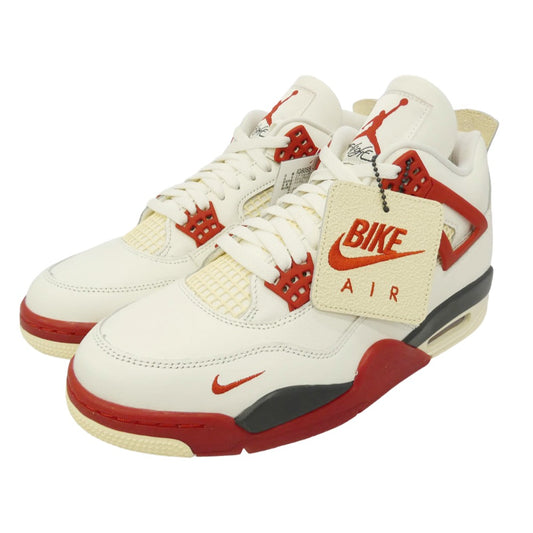 NIKE AIR JORDAN ナイキ ジョーダン IQ8055-100 ×Nigel Sylvester Air Jordan 4 Brick After Brick AJ4 ナイジェル・シルベスター ブリックアフターブリック ハイカット スニーカー ホワイト系 レッド系 28cm【新古品】【未使用】【中古】