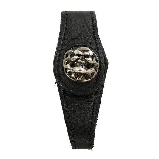 TRAVIS WALKER トラヴィスワーカー CUSTOM LEATHER SKULL BELT LOOP カスタム レザー スカル ベルトループ ブラック系 シルバー系【中古】