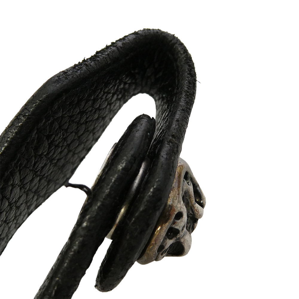 TRAVIS WALKER トラヴィスワーカー CUSTOM LEATHER SKULL BELT LOOP カスタム レザー スカル ベルトループ ブラック系 シルバー系【中古】