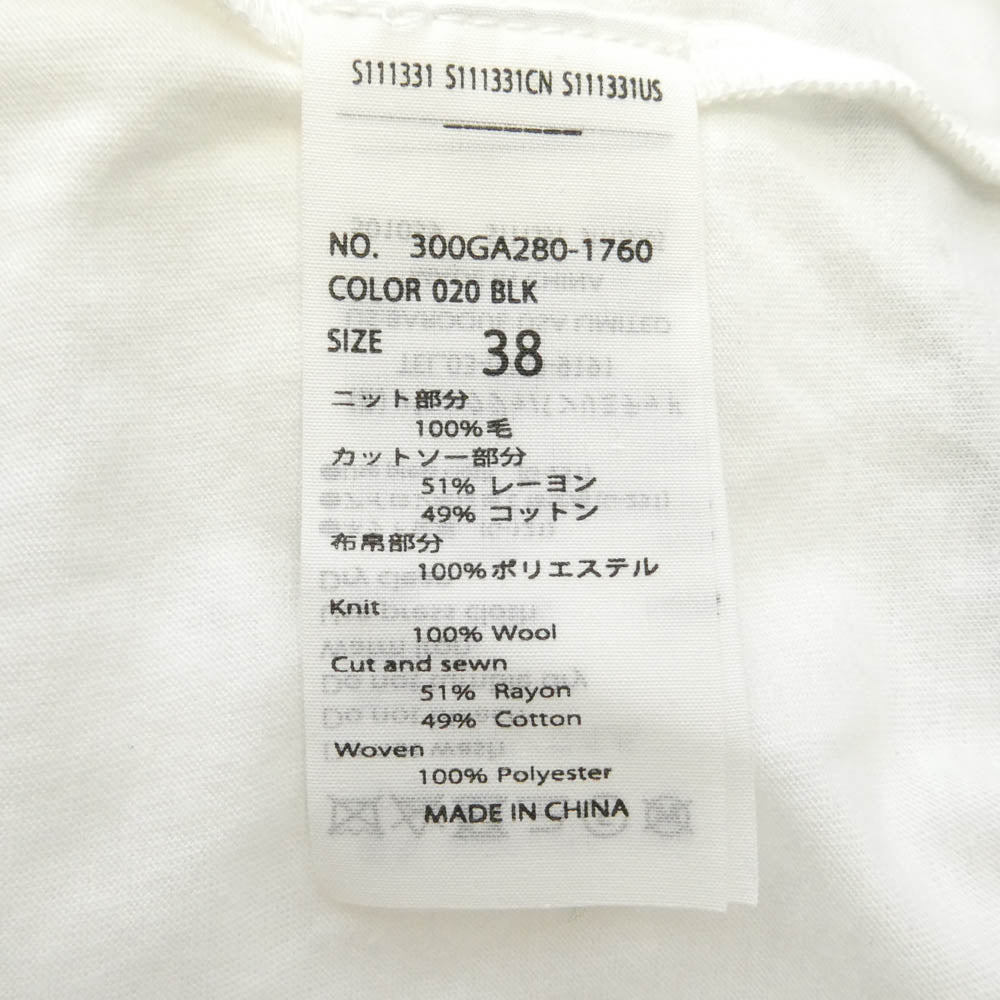 ENFOLD エンフォルド LAYERED PULLOVER レイヤード プルオーバー カットソー グレー系 ブラック系 ホワイト 38【中古】