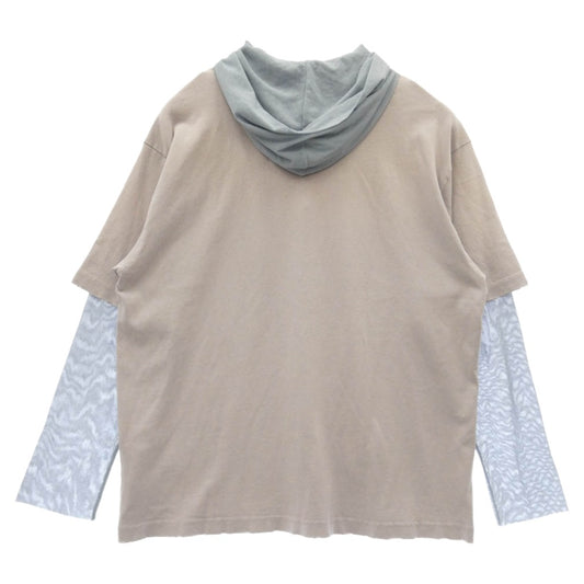 ACNE STUDIOS アクネストゥディオズ FN-MV-TSHI000606 メッシュ レイヤード プリント Tシャツ 長袖 カットソー ピンク系 S【中古】