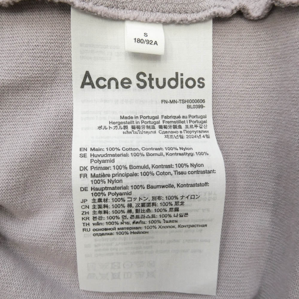 ACNE STUDIOS アクネストゥディオズ FN-MV-TSHI000606 メッシュ レイヤード プリント Tシャツ 長袖 カットソー ピンク系 S【中古】