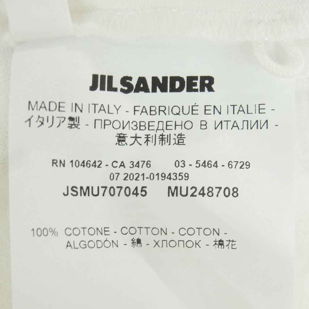JIL SANDER ジルサンダー JSMU707045 MU248708 フロント ロゴ プリント オーバーサイズ Tシャツ 半袖 カットソー ホワイト系 アイボリー系 XL【中古】