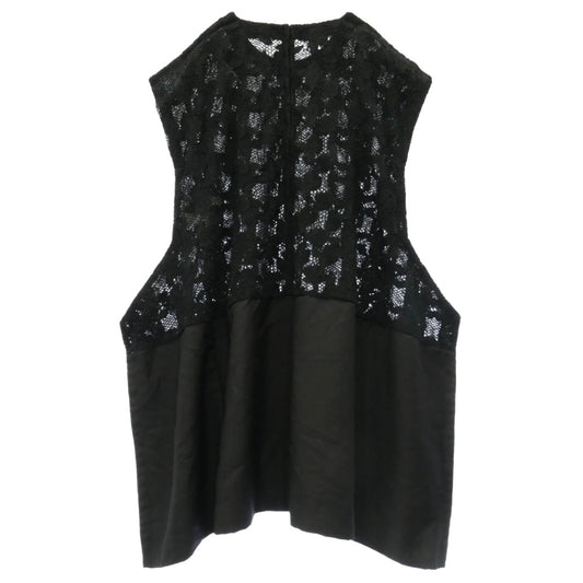 COMME des GARCONS コムデギャルソン RI-O018 AD2021 コムコム レース 切り替え ノースリーブ ワンピース ブラック系 S【中古】