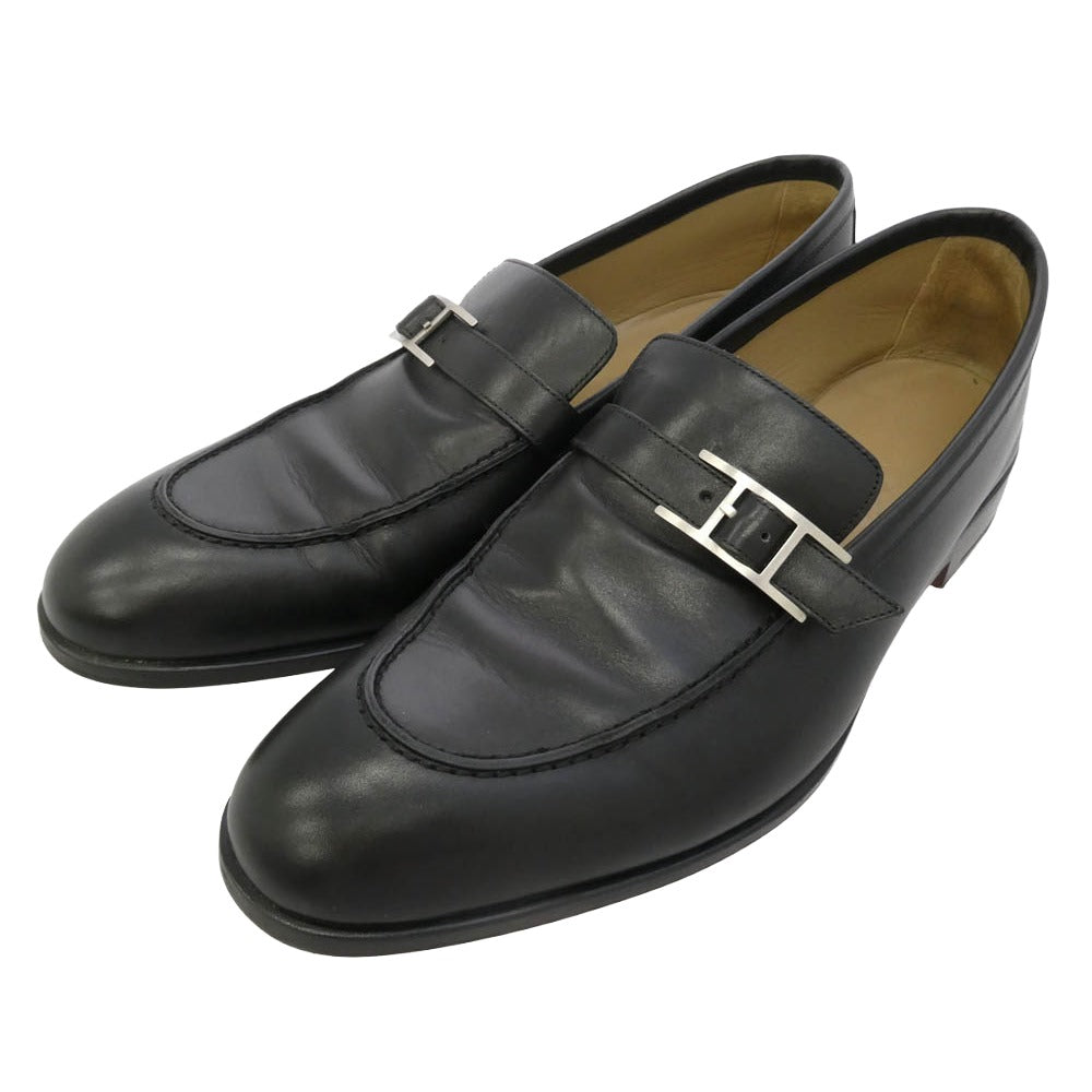 HERMES エルメス 171435ZH モントレー モカシン レザーシューズ ブラック系 42【中古】 HERMES エルメス 171435ZH モントレー モカシン レザーシューズ