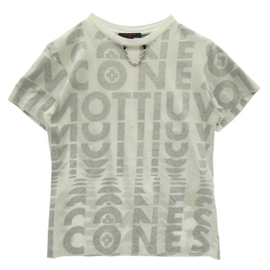 LOUIS VUITTON ルイ・ヴィトン 21SS RW211W ZQU FKTS13 リバース シグネチャー チェーンデザイン Tシャツ 半袖カットソー ホワイト系 グレー系 XS【中古】