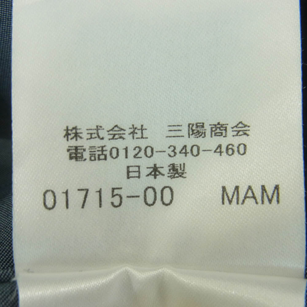 LOVELESS ラブレス 61P03-572-28 シャンブレー サテン ハーフジップ ポロ シャツ 半袖 ダークネイビー系 M【美品】【中古】