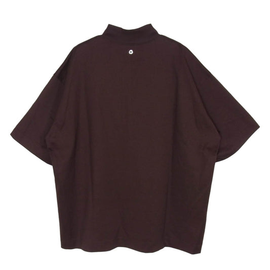 チノ 23SCU601 EX.HYBRID S/S HALF ZIP TEE THE TOKYO別注 ハイブリット ハーフジップ 異素材 半袖 Tシャツ ブラウン系 44【極上美品】【中古】