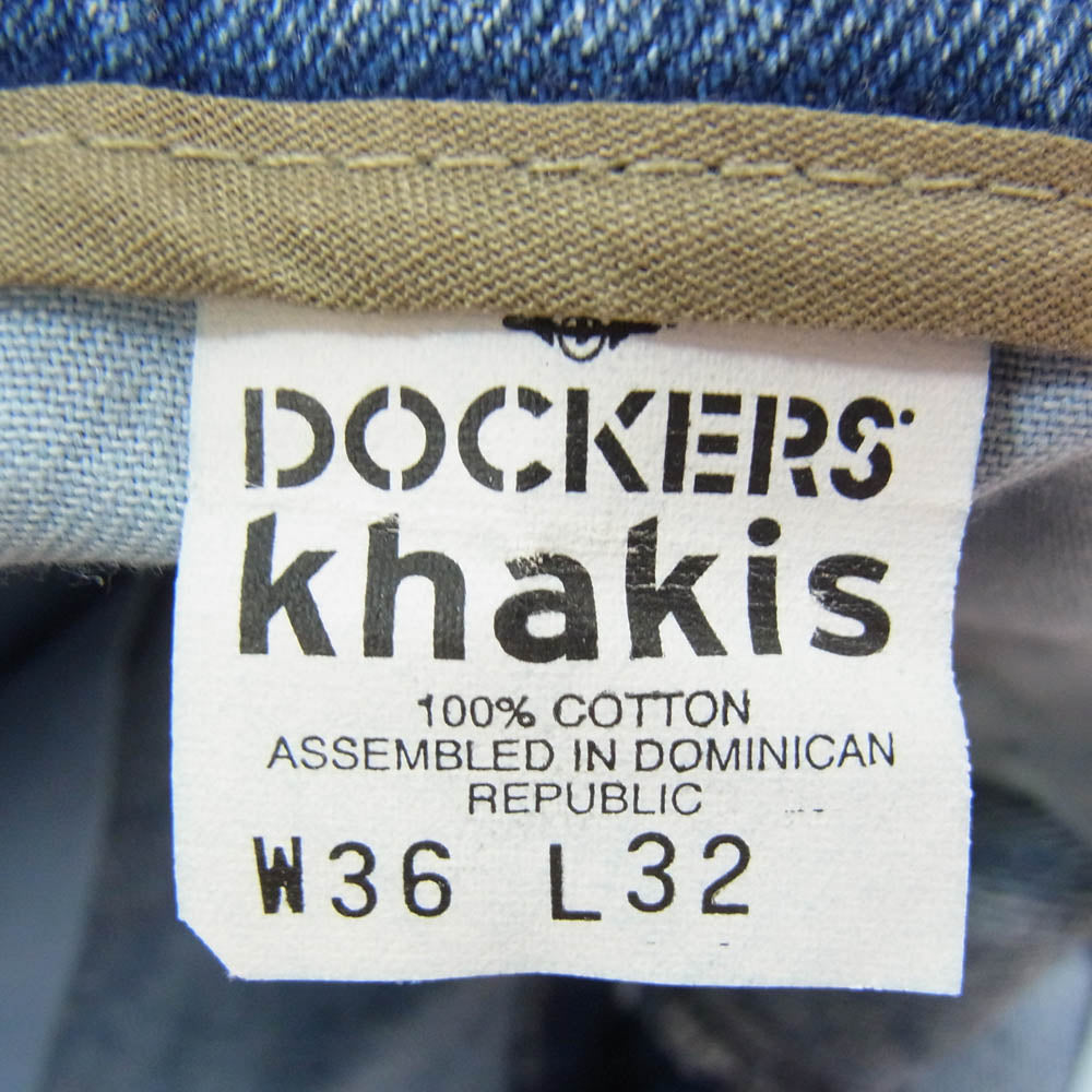 DOCKERS ドッカーズ DENIM SLACKS ツータック デニム スラックス パンツ インディゴブルー系 36【中古】