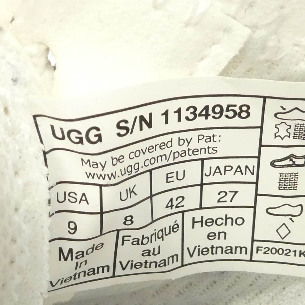 UGG アグ 1134958 V2 NUBUCK ヌバック ローカット スニーカー オフホワイト系 27cm【中古】