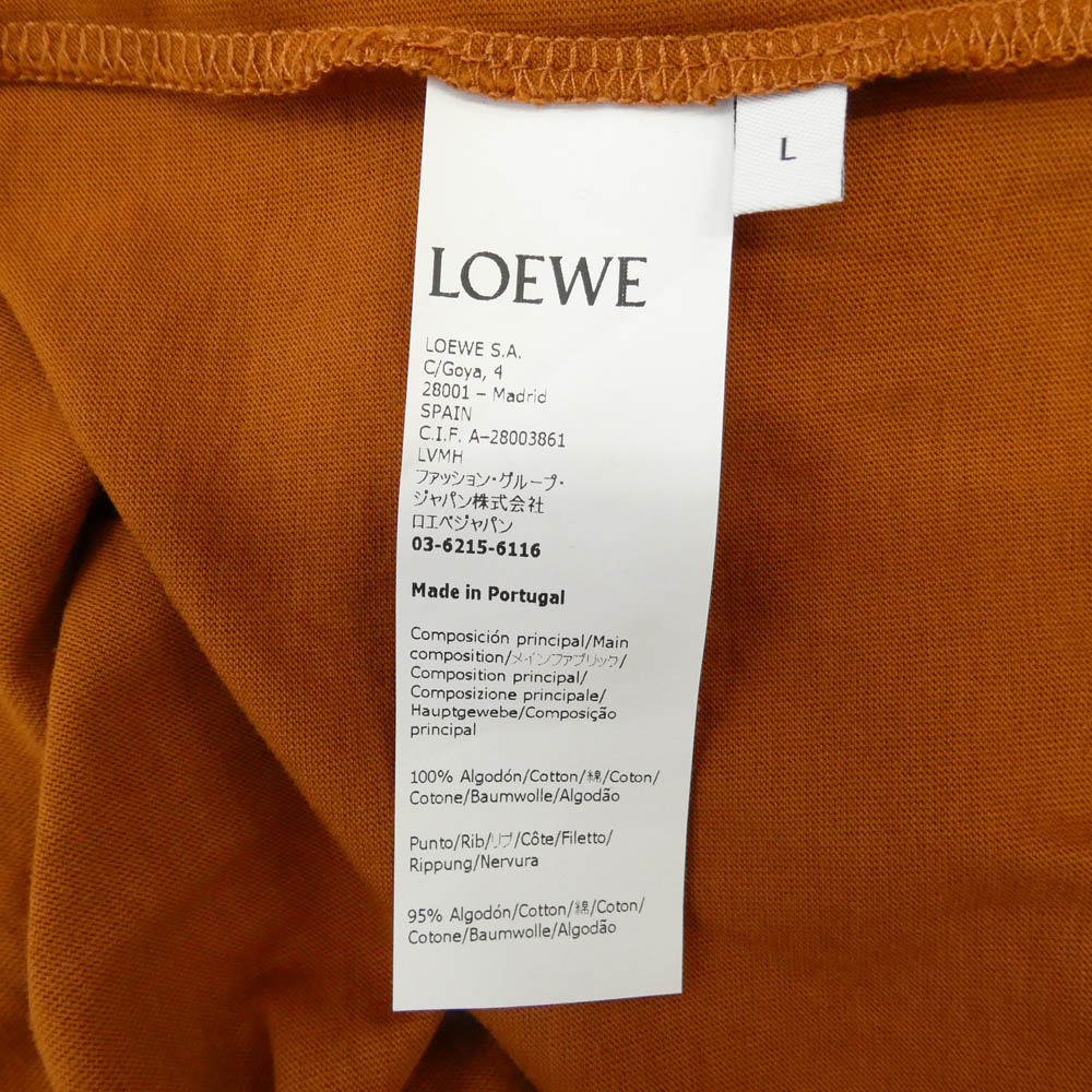 LOEWE ロエベ H526Y22J26 アナグラム クルーネック 半袖 カットソー オレンジ オレンジ系 L【中古】