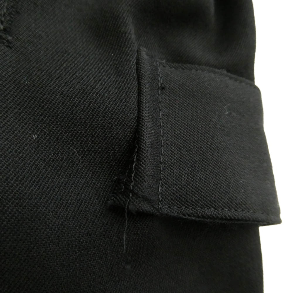Yohji Yamamoto POUR HOMME ヨウジヤマモトプールオム 24AW H0-P46-100 ウール ギャバジン サイドストラップ ワイド パンツ ブラック系 2【中古】