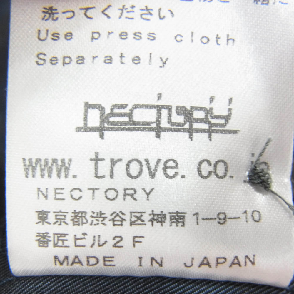 TROVE トローヴ 21SS 00WA141 和ROBE OIKUCHI ノーカラー 半袖 シャツ ネイビー系 3【中古】