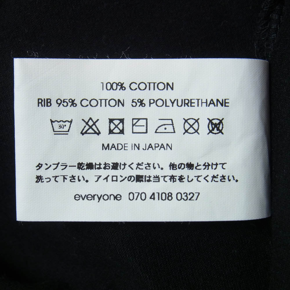 エブリワン 25SS EV25-CS38 high-gauge cotton long sleeve tee shirt ハイゲージ コットン ロングスリーブ 長袖Tシャツ ブラック系 M【中古】