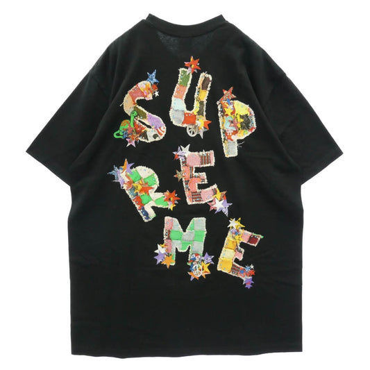 Supreme シュプリーム 24SS Patchwork Tee パッチワーク バックプリント Tシャツ 半袖カットソー ブラック系 L【中古】