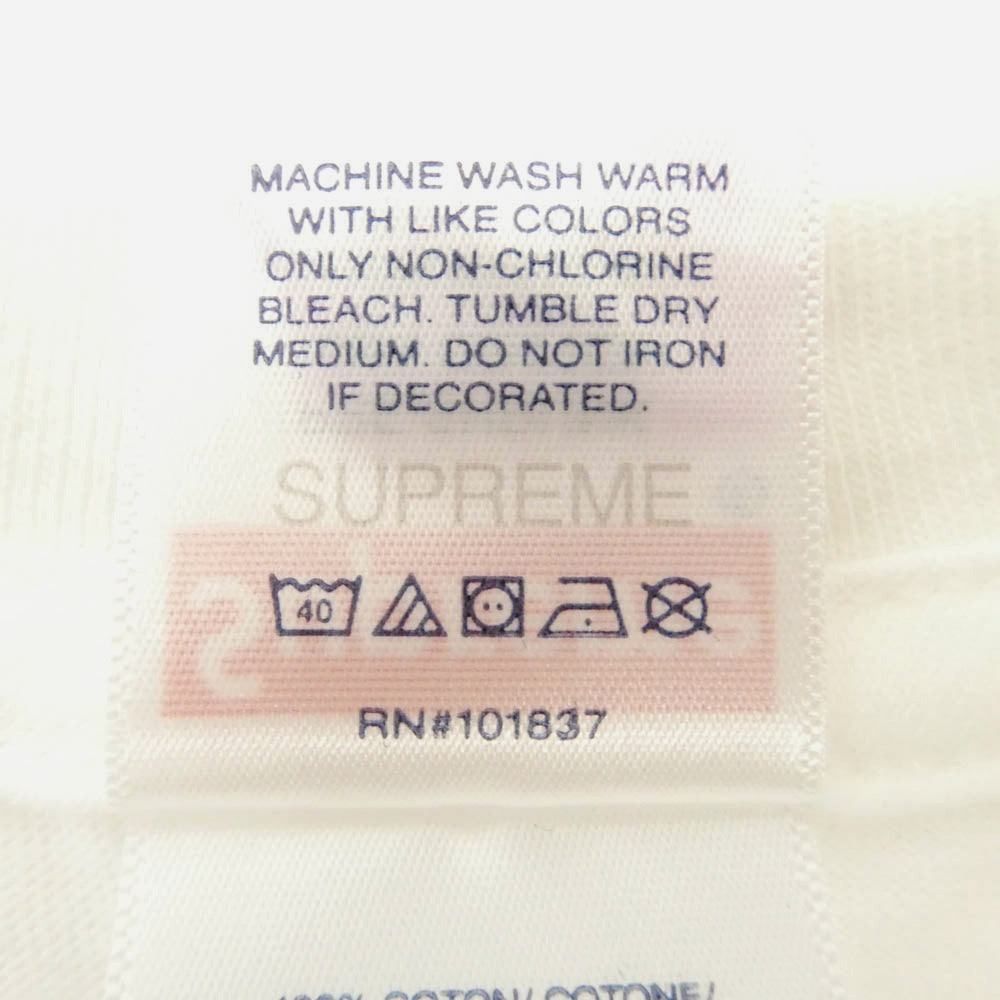 Supreme シュプリーム 23SS STENCIL TEE ステンシルロゴ プリント Tシャツ 半袖カットソー ホワイト系 L【極上美品】【中古】