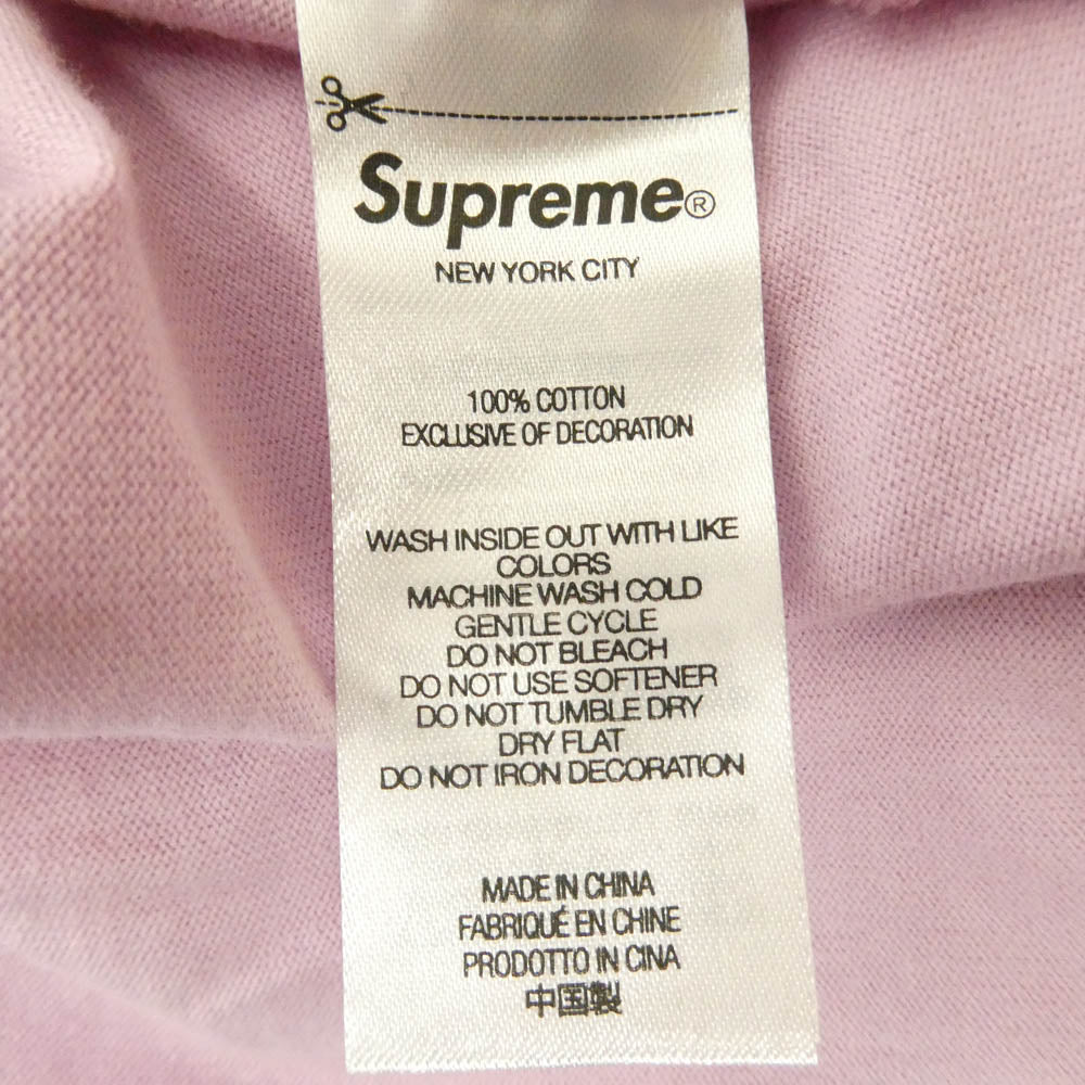 Supreme シュプリーム 22SS Beaded Logo S/S Top ビーデッド ロゴ ショートスリーブ Tシャツ 半袖カットソー Tee ピンク系 L【中古】