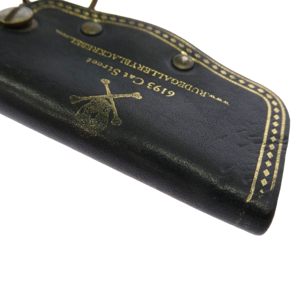 RUDE GALLERY BLACK REBEL ルードギャラリーブラックレーベル レザー キーケース キーリング ダークグレー系【中古】