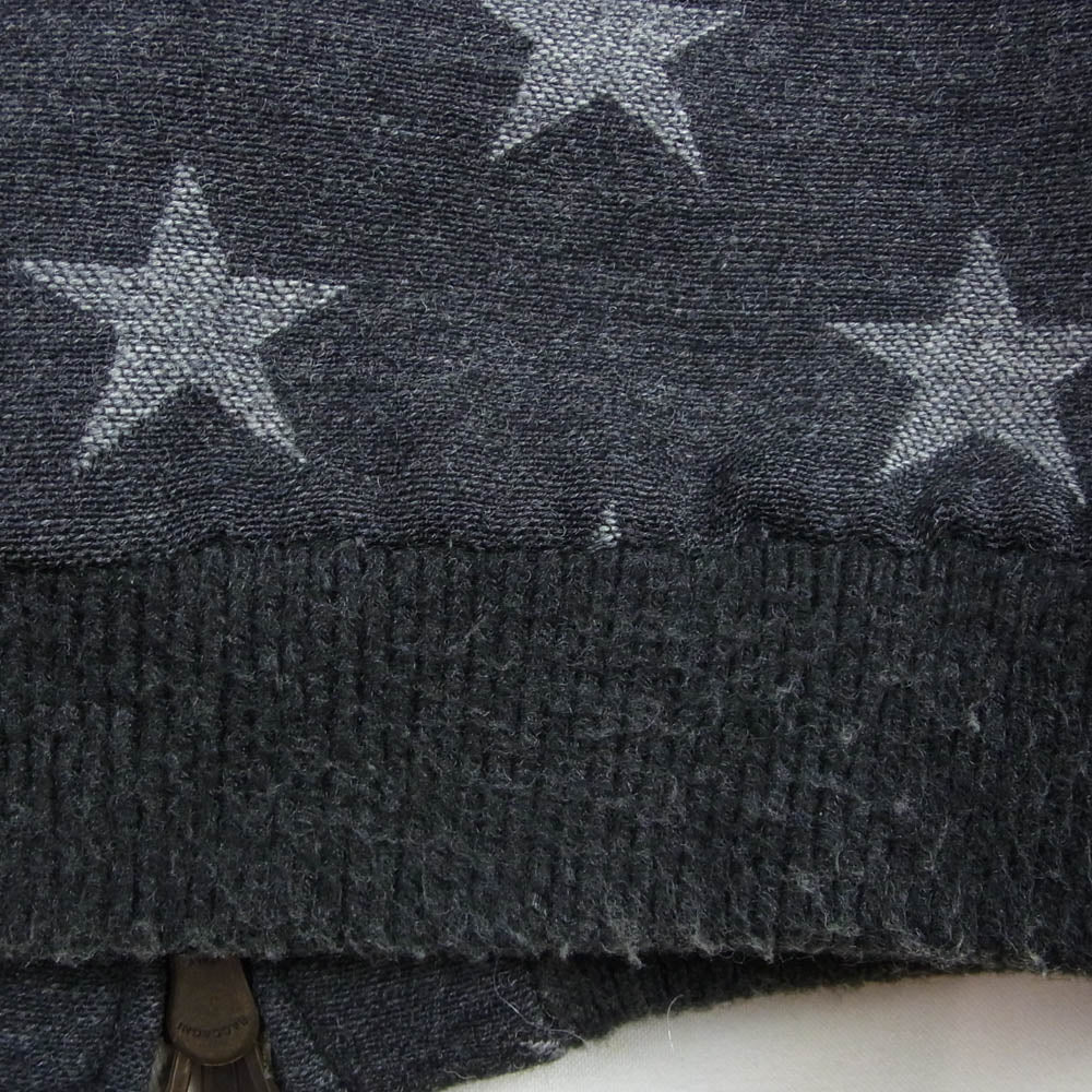1piu1uguale3 ウノピュウノウグァーレトレ MRB001 MOON WOOLTWEED LAMBSKIN DONKEY ZIP STADIUM ムーン社製 ウールツイード 袖ラムレザー ドンキー ジップ スタジアムジャケット スタジャン グレー系 4【中古】